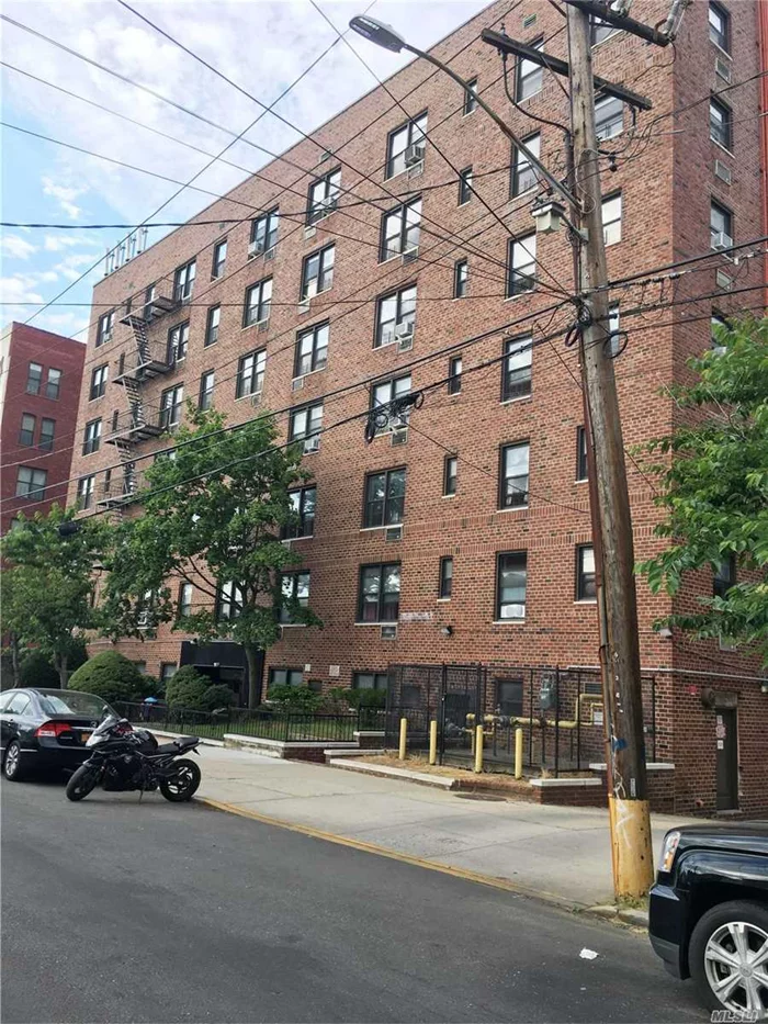 Come see this lovely 1 bedroom co-op with spacious living/dining. Hardwood floors throughout. Kitchen, full bathroom and plenty of closets. 5th Floor. 2 elevators and laundry room in building. Close to transportation and worship. HOA fees are $738/mo. Parking is subject to waiting list with management. Coop does not have financing restrictions.