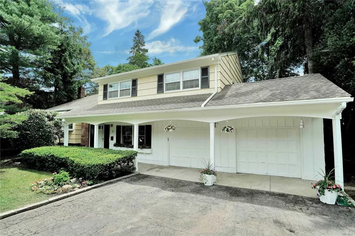 Bright and spacious 3BR home with vaulted Living Room and Dining Room ceiling. Open floor plan; perfect for entertaining. Beautiful oak floors, large deck off of the eat-in-kitchen overlooks lovely back yard. Lower level Living Room/Den has doors leading out to large patio and private back yard. Ready for immediate summer enjoyment!