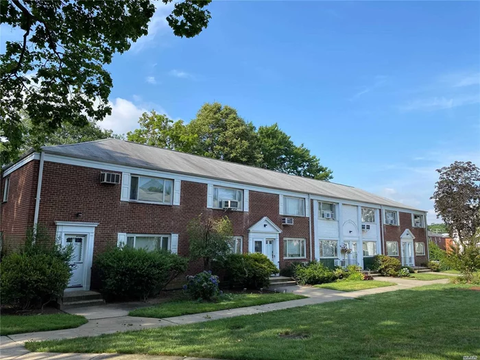 Excellent schools and area@@@Walk to Bay Terrace Shopping Center. Near all major highways and bridges, LIRR and NYC express buses. Very spacious 1st Fl unit located in a park like courtyard. Beautifully maintained. New tile and carpeting. Updated bathroom. Lots of storage. Super low maintenance fee includes 2 AC units, dishwasher, electric, heat, water, hot water, property tax and cable. W/D and parking fee extra. Info for ref only, verify on own again before purchase. Board approval needed.