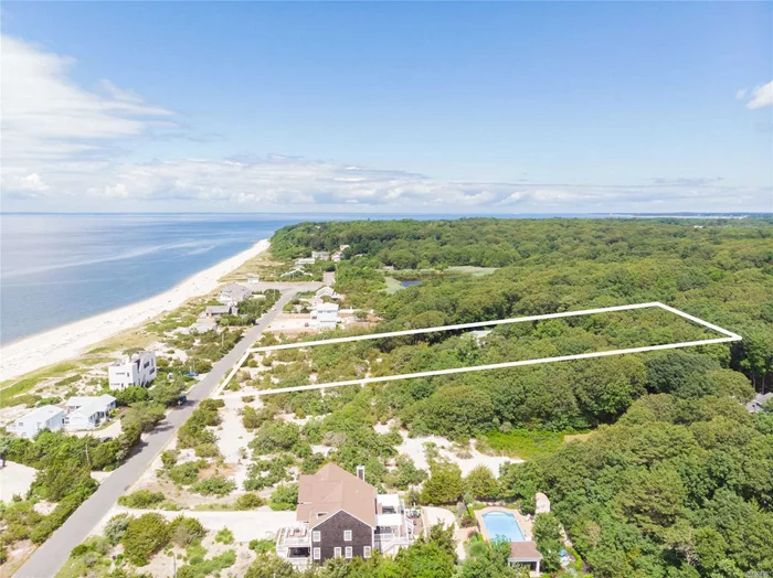 This special 1.9 acre lot spans the distance from North Sea Drive to Soundview Avenue.  Building your dream home with lots of room for pool, tennis, artist studio with waterviews from North Sea Drive. There is a cabin that is not habitable or accessible at this time. Unusual opportunity - don&rsquo;t wait!