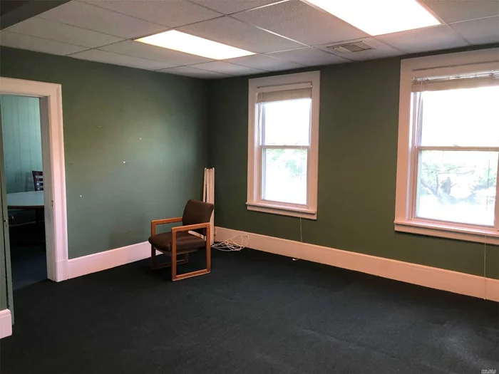 Professional office space with conference room available in the heart of Oyster Bay. Located on the 2nd floor. Common entrance located on Audrey Ave. Large street facing office space. Shared restrooms with other professional/office spaces. Well maintained building. Building is a mixed-use commercial building with ground floor retail and office suites on the 2nd floor. Heat Included. Annual Increase Applicable. Annual Lease Considered. Walking distance to LIRR, 3 municipal lots surround building, street parking available.