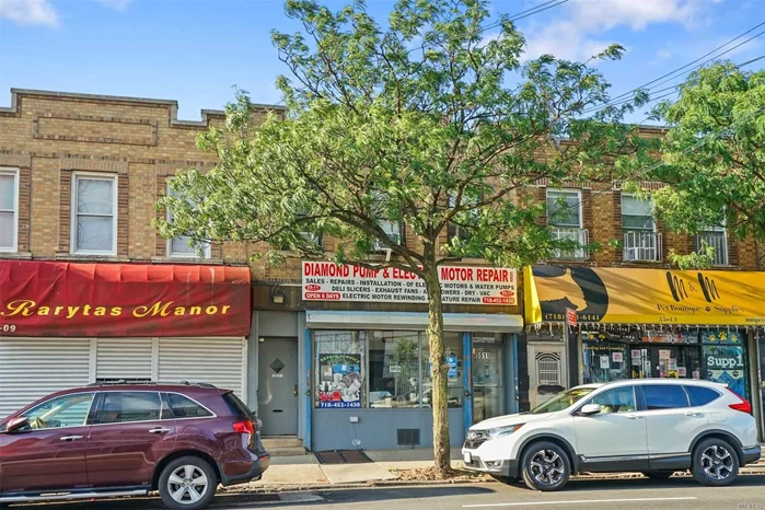 Mixed use property in a great location. 1st Fl commercial space with an apt. above. Apt features an EIK with pantry, Lr, Dr, 3 bedrooms, full bathroom, wood floors. Full basement,  Located near shopping and transporting.  Yearly taxes are $5, 650 https://www.dos.ny.gov/licensing/docs/FairHousingNotice_new.pdf
