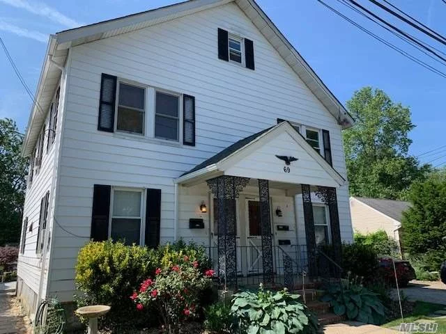 Tree lined end of the block apt. next to a top end golf course. Recently renovated 2nd Flr. 1 bedroom 1 bathroom apt. Apartment features wood floors, gas cooking, private entrance and separate attic storage. Close to Colleges, Shopping, Highways and LIRR. On street parking.