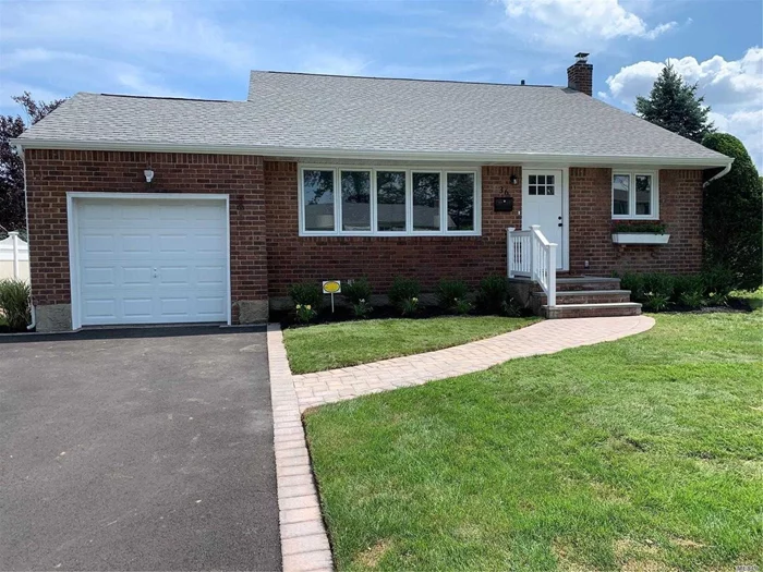 Better Than New - Meticulously totally renovated expanded Front to Back Split in Bethpage. This four Bedroom split features, Cathedral ceiling in living room, Gleaming hardwood floors throughout, Den and 4th Bedroom remodeled. Bright and airy new eat in Kitchen with all new S/S appliances. Electric updated to 200 Amps. Both Bathrooms fully remodeled. New Central AC system, in ground sprinklers. New LED High Hats, and windows Finished basement and as a special treat&rsquo; an additional renovated fully enclosed Florida rm. with Ceiling fans and a magnificent fireplace, Gas connection in house. All renovations completed August 2020.