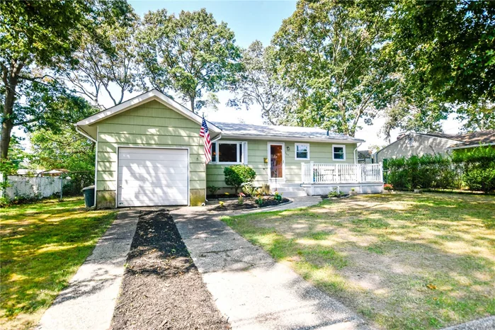 3 bedroom 1 bath ranch on a desirable north Sayville street. Newer roof, gas burner/hot water heater, & windows (2013). Wood floors in bedrooms, LR/DR, and hallway. Den w/ fireplace. Full basement, attic and 1 car garage provides lots of storage and potential.