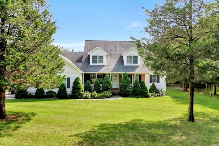 This is the location you have been searching for! Close to Goose Creek Beach and the Southold Yacht Club, this custom built residence is perfectly sited on a one acre parcel bordered by preserved land and set back for privacy with room for a pool. Features include 1st floor Master Bedroom with Master bath including separate tub and shower, spacious updated kitchen, light filled breakfast room, home office and Great room with brick fireplace with 20 &rsquo; ceilings and skylights to bring in natural light. Close to all North Fork amenities. A perfect location!
