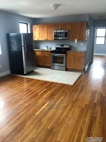 Bright, spacious two bedroom apartment close to LIRR and Hospital and restaurant. Hardwood floor, easy parking , water and heat included. Tenant pays electric and cooking gas. Pets allowed. Apt is on third floor. Need to walk upstairs.