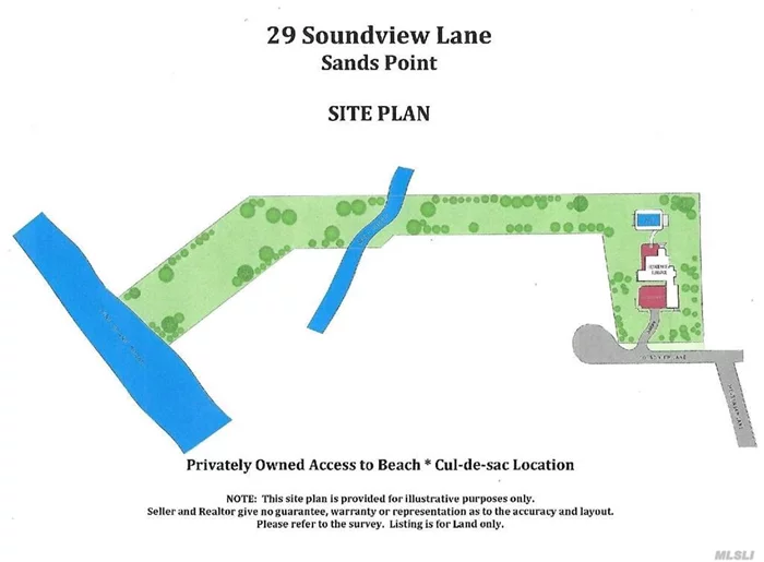 BEST BUY IN SANDS POINT!!! 2.2 Acre Building Lot on the Long Island Sound in Sands Point with partial water views and a PRIVATE Sandy Beach. This property offers direct beach access from one of the most desired cul-de-sacs in the Village. This is an Exceptional Development Opportunity to build your dream home in the Prestigious Village of Sands Point where you have an exclusive path to the beach, and your custom-built home is nothing less than a vacation resort to work, play and relax. The owner has drawings for a spectacular home that can be shared upon request. Owner&rsquo;s drawings are for a 5, 200 sf residence (including pool) that were previously approved by the Village of Sands Point.