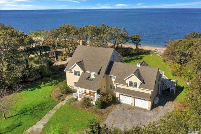 Stunning Waterfront Colonial Built In 2007 With 200 Feet Of Water and Beach Frontage With DIRECT Access To The Beach On The Long Island Sound. Adjacent to a 6+ Acre Nature Preserve, You Can Enjoy Beautiful Sunrises and Sunsets On Your Own Secluded And Private Deck On The Beach. Situated In A Private Beach Community, This Approximate 4000 SF Residence Has Exceptional Living Space Including A Gourmet Kitchen With Breakfast Nook,  Formal Dining Room, And Master Bedroom Suite With Walk-Out Deck And Master Bathroom. The Lower Level Includes Foyer, Three Extra Bedrooms, Den, Laundry And Walkout To The Backyard. This Extraordinary Location Makes This Home An Incredible Alternative To The Hamptons As Well As A Wonderful Weekend And/Or Summer Home or A Total Year Round Residence. This Beautiful Home Is A Must See! Shed is a Gift.