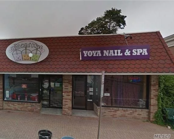 1000SF Space, Great Location in Bellmore Village on Main Street. Set up previously as Nail/Foot Spa. Good for Retail, Office, Food (with proper permits). Full Basement, 2 Spot Parking. Must See