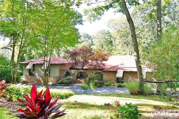 A Sprawling Atrium Ranch Set On 2 Rolling Acres In The Hollows Of Muttontown, Welcomes You Into A Brick Courtyard With A Hand Painted Double Door Entry. The Architectural Touches Are Simply Exquisite With Decorative Doors, Superb Gorgeous Hand Carved Wood Ceilings, Magnificent Gold Brass Chandeliers, An Expansive Gourmet Kitchen, A Second Master Suite & More! Luxury At Its Finest, A Showplace! Pool As Is