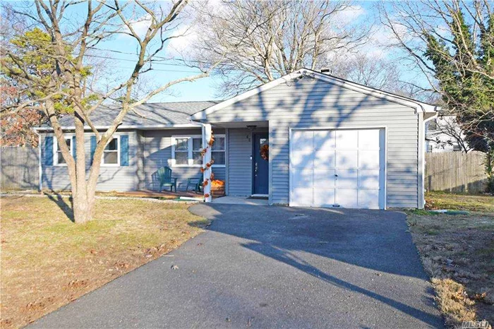 Make your home on this quiet street in Manor Park. This 3 Bedroom Ranch has many updates including new roof, new siding, many new windows, new front door and rear slider, new bath, new flooring.  Large Eat in kitchen, separate laundry room, Large fenced corner lot. Eastport South Manor School District!!!