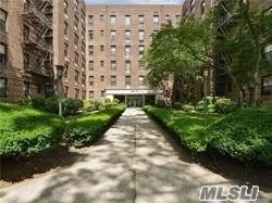 Cambridge Hall Junior 4. Spacious One bedroom Featuring L Shaped living room & dining room (can convert to office or den). Well maintained 6 story building. Large living room and dining room. Excellent closet space including a walk in Closet.. Great Storage..Amenities includePpool, BBQ area & Parking. Great location, convenient to buses and parkways. Needs TLC. 215 shares. Flip tax $10 per share. Please forward covid 19 forms signed prior to meeting.