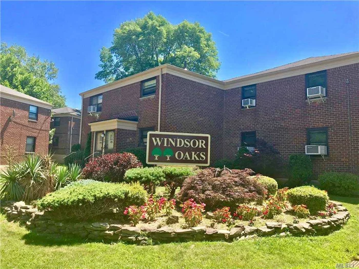 Welcome to this Large and Sunny lower level two bedrooms coop at Windsor Oaks Garden Apartments. This unit is about 980 square footage with excellent layout. Eat-In-Kitchen with washer and dyer, newly renovated bathroom, and two good size bedrooms facing south. Plus, New Roof! New Windows and New Front Door!!! Free 2 parking spaces and waiting list for garage. Pets Friendly! No Flip Tax! SD#26 (P.S. 205/M.S.74) Close to schools, buses and playground!