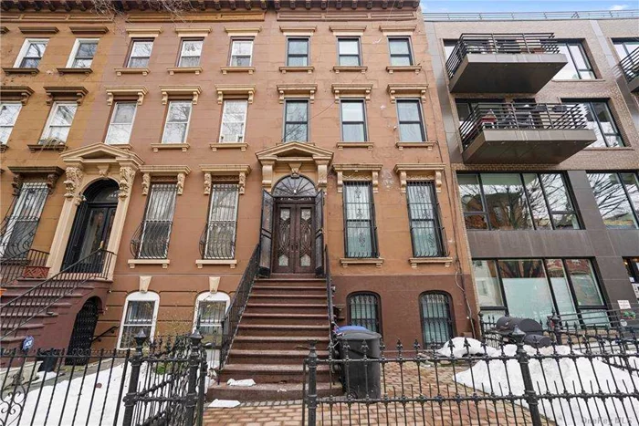 Four story three Dwelling brownstone on the border of Bedford Stuyvesant and Clinton Hill. The house features 6 bedrooms, 4 full baths, media room in basement and spacious backyard. Surrounded by dining and art galleries.