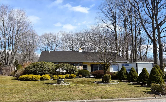 Lovely 3 Bdrm Timber Ridge Ranch on .52 Acres, large manicured property with gazebo, waterfall and shed, Spacious Kitchen with stainless steel appliances, Family room with stone fireplace, Enclosed Sunroom overlooking the private yard, Central A/C, Ig Sprinklers,  Close to SUNY Stony Brook