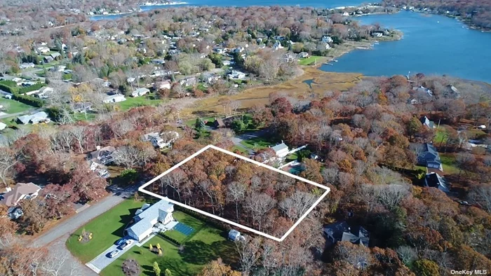 Prime acre with plenty of room for substantial house, pool, accessory building and more. Potential water view from second floor. Close to downtown Southold. Public water in street, board of health approval in place. Bring your imagination and build your North Fork escape!