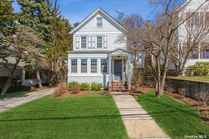 A Must See! Beautiful Historic 3 BR 2 Bath Colonial Restored and Updated on Oversized Property. Charming Enclosed Front Porch. First Floor Layout Continues with an EH, LIving Room, Updated Eat-In-Kitchen with Eating Bar, Granite Counters, Gleaming Stainless Steel Appliances & Gas Cooking, Spacious Formal Dinning Room, Home Office, Full Updated Bath, Spacious Laundry Room off EIK with Room for Additional Office. Beautiful Wood Staircase leads up to a Lovely 2nd Level with 3 Bedrooms and Full Marble Bah. Walk Up to a Fully Finished Spacious Attic/Studio with Hi-Hat Lighting. Full Unfinished Basement with Utilities. Hardwood Oak Floors Throughout, Updated Plumbing, 200 Amp Electric and Insulation. Updated Windows and Roof.Gas Dryer. Beautiful Vintage Lighting Fixtures and Ceiling Fans. Wood Deck. Close to Beautiful Beaches, Waterfront and Railroad.