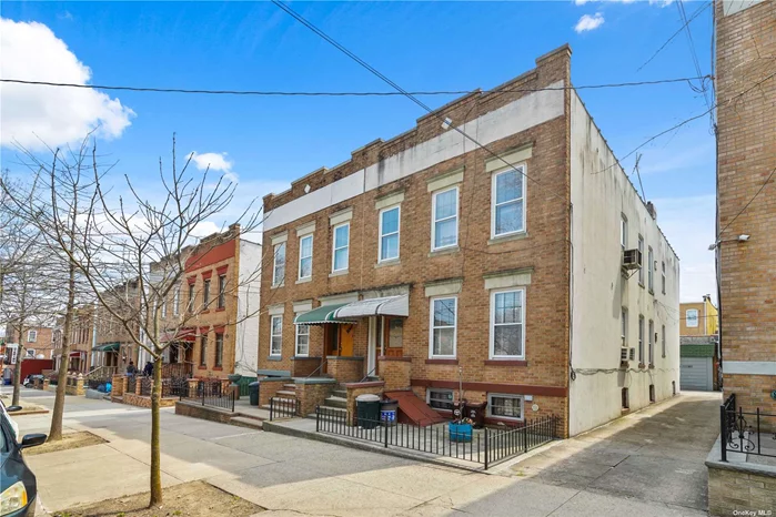 Here your chance to purchase 60-48 Grove St, a large semi-detached brick two family on a beautiful tree lined street in Ridgewood. This home is conveniently located only 1/2 a block from Fresh Pond Rd. The interior of the home has been maintained well with many of the original details. The first floor is a two bedroom apartment (not railroad), with a full bathroom, kitchen, living room, and dining room. The second floor is a three bedroom apartment (not railroad), with a full bathroom, kitchen, living room, and dining room. The basement is partially finished. There are two separate hotwater heaters for the two apartments. The house has a shared driveway with a two car garage in the back. This home will be delivered vacant at closing!