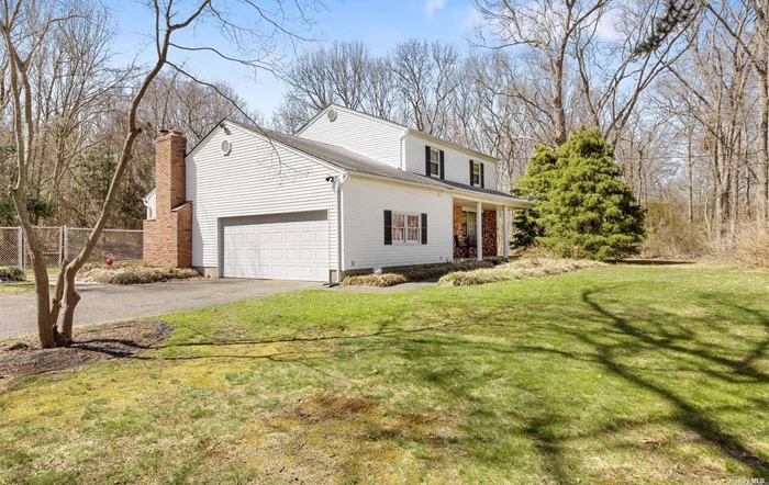 This meticulously maintained 4-bedroom, 2.5 bath colonial features a foyer entry that leads to a spacious living room. The formal dining room leads to the eat-in kitchen with loads of cabinets, plenty of counter space, and stainless appliances. The den offers a brick wood-burning fireplace and door with access to the backyard. The second level features a Master Suite with a full bath. 3 additional bedrooms and a full bath complete the second level. Oakwood floors throughout the entire house, ceiling lights in all rooms, new burner (heat/hot water), brand new A/C, 2.5 garage with storage, and full basement. A private backyard with a Florida patio room offers plenty of room for entertaining. Conveniently located near schools, shops, and the Long Island Expressway.