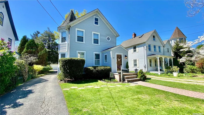 Home Sweet Home! Oyster Bay&rsquo;s own Tooker Ave original with 1893 footprint, now expanded. Charming and historical details enhance the living room, twin corner hutches frame the dining room, lovely eat-in-kitchen overlooks the backyard. Enjoy the outdoors with oversize deck with awning, too. Second level with three spacious bedrooms. Two car garage with loft. Updated and lovingly maintained. Located in the Hamlet of Oyster Bay, close to Theodore Roosevelt Memorial Park Beach and Marina, Planting Fields Arboretum, and the best local restaurants and shops.