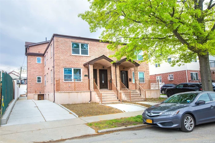 2 Family  1fl: 3 Bedroom, Lr, Ri-Kit, 2full Bath. 2fl: 3edrooms Lr, Ei-Kit, 2 Full Bath. Finished Attic. Finished Basement. Separate Entry And Exit. High Roof. House Facing South. Driveway Parking 3 Cars. Top School #26. Near Cardozo High School. & Queens College. For Bus Q27 To Flushing. Exp Bus To NYC. Walking To Banks, Post Office, Restaurants, Stores, Park, And Supermarket.