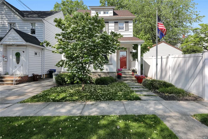 Major renovation recently completed! Modern detached Colonial on a great tree-lined block, 3 Bedroom, 1 1/2 baths, spa jacuzzi, living room with stunning new fireplace, skylights, handsome vestibule, open floor plan, eat-in-kitchen with breakfast bar, great amenities, central air conditioning, finished attic for home office or extra guest room, stunning yard with 100% privacy. Close to shops, parks, District 26 Schools PS159 and IS25, walking distance to buses Q76, Q28, Q31 and Bell Blvd.