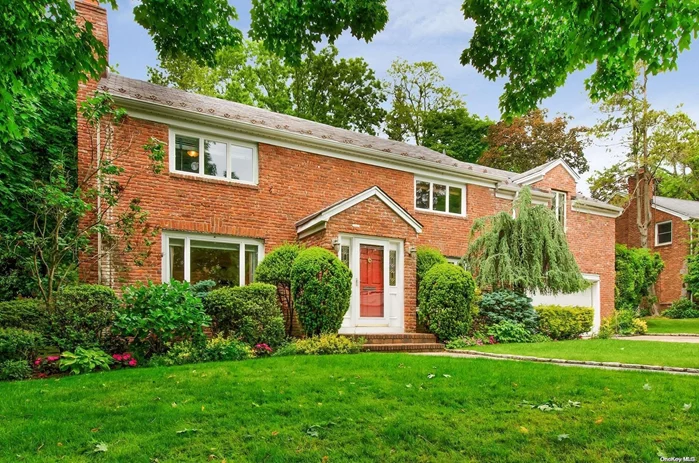 Move right in to this beautiful brick Center Hall Colonial, in the Village of Plandome Heights. Featuring 4 bedrooms, 3 full baths, set on large flat property, this wonderful home has it all! Living room with wood burning fireplace, formal dining room, home office, eat-in kitchen and family room with gas fireplace. First floor laundry; 2-car garage and close to all. Free form stone pool with waterfall & hot tub.