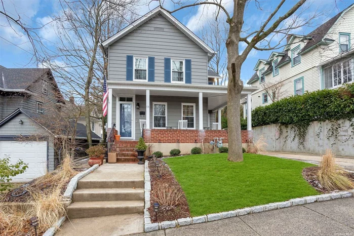 This picture perfect, front porch 1918 Victorian has been totally updated inside and out and is ready for some lucky new homeowners to move right in. First floor features living room, dining room, family room and modern updated kitchen. Upstairs there are 2 generous bedrooms and 1 full bath. Full basement. Close proximity to town and train. Easy living!! Great opportunity to get into Port Washington or downsize within.