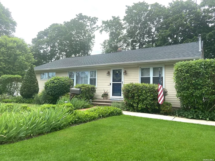 Lovely Expanded Ranch w/Open Floor Plan in the Heart of Smithtown Village on Quiet Dead End street with Wooded Greenbelt Preserve. Beautifully Manicured Landscaping on Sprawling Flat Parklike Property and Backyard. ADDITIONAL .14 ACRE on Separate Deed included in Sale. Private, Quiet Area. Minutes from Town, LIRR , Parks & Shopping, w/Access to Highway. This Home has been Continually Updated! Brand New Roof on House, Garage & Shed in March 2021. Central Air Conditioning! Updated Stainless Steel Appliances and Washer/Dryer. Hardwood Floors Throughout. 200 Amp Electric. New Trex Deck and Back Stairs. Pvc Fencing. Attic w/Pull Down Stairs. Security System. Full Basement w/Additional Large 14x40 Crawl Space. 1 1/2 Detached Garage w/Built-in Workbench. Plenty of Storage in this Home!!