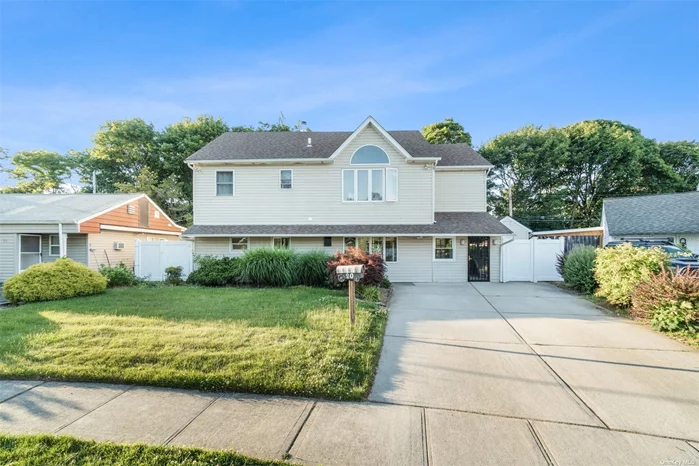 This beautifully updated colonial is located in the highly desirable section of Bethpage. Incredible 2900 + Sq ft home, features 6 bedrooms and 2 baths with mid-block location with oversized private yard newly install fenced in 2021. Entry foyer welcomes you into this spacious home with gorgeous newly installed porcelain tiles throughout the main floor. Family room flows into newly done stunning Eat In Kitchen with center island! New appliances. A formal dining room and living room. Laundry room. The second floor is home to an additional 2 bedrooms, 1 full bath and high vaulted ceilings & plenty of windows make this home show full of light and bright. Lots of closet spaces. Come see this Potential Mother-Daughter with Proper permit. Heating system replaced in April 2021, Roof replaced in 2017, Updated 5 zone sprinkler system, 2 huge attic. 2 sheds. 4 car parking driveway. Excellent School District! Short Distance to LIRR and Convenient to All (Schools, Town, Highways, Shopping, Etc).