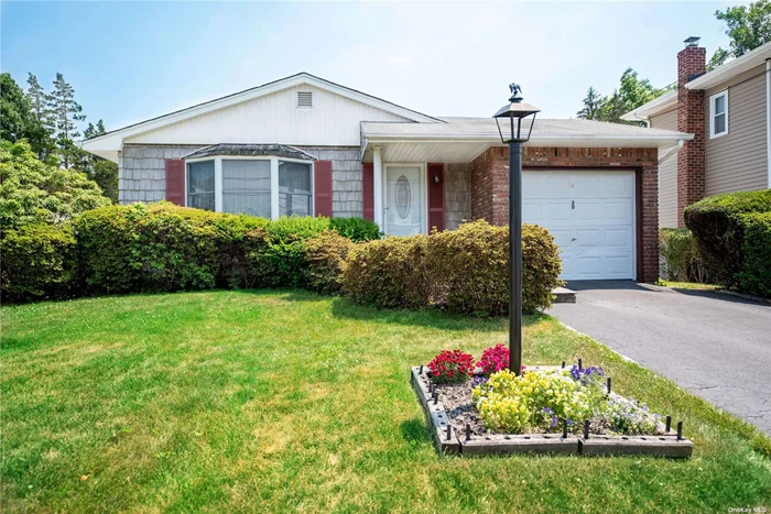 Home is where the heart is with this property lovers delight! This lovely 3 bedroom, 1 1/2 bath ranch is on a SPRAWLING 50x148 property in SD 21! This warm home features CAC, FDR, EIK, skylights, finished basement, attached garage, close to LIRR, CBS School, downtown Bethpage. Gas line is on the block. Star savings of $1213.