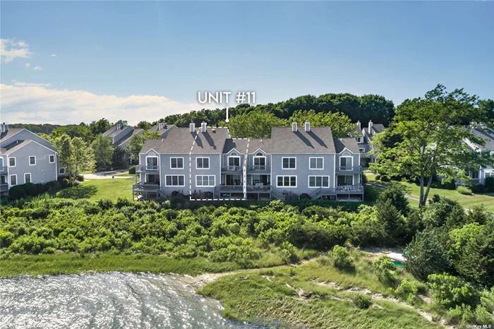 Exquisitely updated Waterfront condo in The Cove, Southold. The Cove is waterfront community located on Corey Creek with easy access by boat to Peconic Bay. The community offers boat slips, in ground pool, upgraded tennis courts with pickleball lines, and kayak/paddle board racks with private beach access. This 3 bedroom, 3.5 bath condo has expansive water views from nearly every room. Each bedroom has custom California closets & custom window treatments with blackout shades and the baths include brand new comfort height Kohler toilets w/ water conserving technology. The kitchen is equipped with new GE Profile black stainless steel appliances. The primary en-suite includes electric fireplace, private waterfront deck, marble/glass shower & separate jacuzzi tub. Hardwood floors throughout, freshly painted and too many upgrades to list!