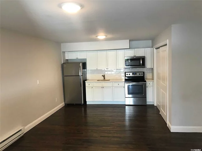 Extra Large Studio with Hardwood Floors, Quartz Kitchen, Stainless Appliances, on site washer/Dryer. off street Parking.