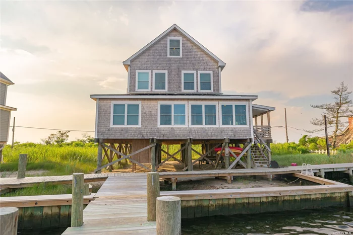 Welcome to Oak Island. a private Island located in the Great South Bay. Enjoy Sunrise and Sunsets with the fresh air. Brand new construction with plenty of upgrades. Beautiful hardwood floors through out. The home is solar powered and off the grid. Offers an open floor plan into the EIK, dining room & living room all with waterviews. Wrap around porch gives you country living at the beach. With four bedrooms and two full baths, there is plenty of room for everyone.