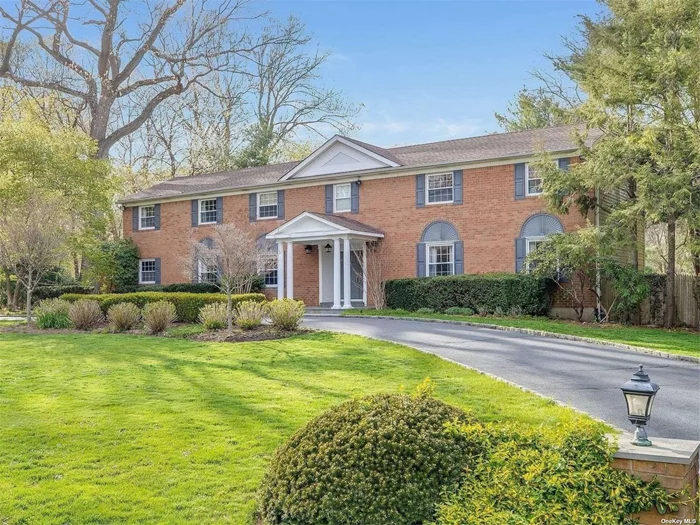 Beautiful Brick Colonial Style Home Sitting On Spacious 2.11 Acres of Property In Prime North Syosset, Border of Muttontown. This Home Includes 2 Primary Suites, 1 More Suite and Additional 1 Bedroom Upstairs, Guest Quarters First Floor With Full Bath. Total Five Full Bath and 1 Powder Room. Features A Stunning Custom-Built EIK (Newly Renovated), With White Carrera Marble Countertops And Top-Of-The-Line Appliances.Banquet-Sized Dining Room, Living Room With Custom-Built Bookcases, Wet Bar. Full Finished Basement With Entertainment and OSE. Home Theatre. Country Club Yard W/ In Ground Pool, Full Lighting Tennis Court, Barn For Horse Lovers! Award Winning Syosset SD. Berry Hill Elementary! Close to LIRR, Shop, Parks, School. True tax never grievance. Gas In The Street.