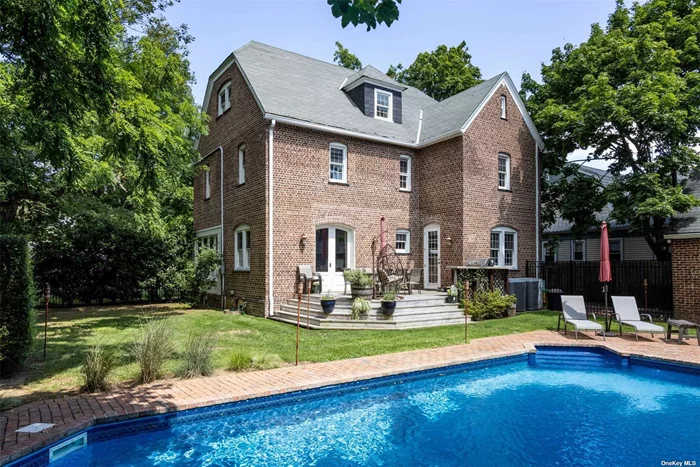 New Exclusive A Large Federal Brick Colonial Home with 6 Bedroom and 3.5 Baths, 2 Zone CAC, Gas cooking, Secluded Park Like Grounds with mature trees 14 foot Hedges near 16x32 saltwater pool on a 81x125 lot, Electric updated to 200 Amps, Eik, 2 sinks, High End SS Thermador Appl,  6 Burner Stove W/Grill, 2 Fischer and Paykel Dish Drawers, Built in Microwave and Warming Drawer, Continuous Hot Water Loop System, Off Indirect Hotwater Heater, Blown-In Cellulose Insulation, Extinct American Elm Paneled DR with double doors to patio, 4 Car Driveway, All Bedrooms are generous in size with the options of 2 Master MBR and suite, Nest Thermostat and Smoke Det, Chill out Nook on 3rd Fl, Large unfinished Bsmt full height, Close to many homes of worship, Not in flood zone, Low taxes, 15124 after star