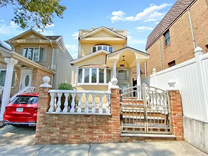 Welcome to this beautiful and bright fully-detached single family home in Woodhaven, Queens. Sitting on a 24x85 lot and offering over 1, 300 sq ft of living space (not including the fully finished basement w/ SOE) the 2nd floor features 3 full sized bedrooms, upgraded bathroom and new hardwood floors. Main level offers a large foyer, a spacious living and dining room, a U-shaped style kitchen, modern fixtures and lovely new hardwood flooring. Fully finished basement features an updated bathroom and additional room that offers many options to transform the space into an area that best serves your needs and lifestyle. Outdoor elements include a private driveway that leads to your GIGANTIC upgraded two car garage that is currently being used as storage. Located right in the middle of the popular Forest Park which spans over 500 acres offering hiking trails, playgrounds, running tracks, two dog runs, tennis courts, basketball courts, carousel, and golf course. This one is truly a GEM!