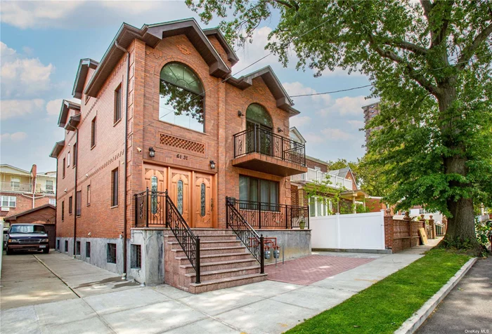 The custom built two family block and brick detached house located at Fresh Meadows, closed to Queens College. Built in year 2018 with extra and custom material and design. Approx 3900 living space (1500 SQFT+1500 SQFT+900 SQFT=3900 SQFT) with 2.5 stories plus basement and detached garage in 4000 sqft lot. High ceiling finished basement and stand up finished attic. 3 bedrooms 3 bathrooms over 3 bedrooms 2 bathrooms and finished attic and finished basement. It is best for owner-occupied and investment together.