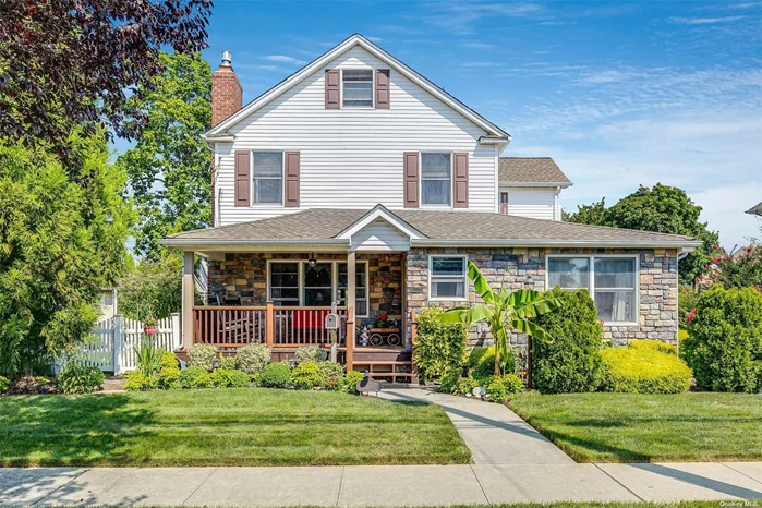 Welcome HOME to this precious and OH so CHARMING c/h colonial in the very heart of Bethpage! Move right in to this picture perfect setting offering ALL the comforts of your forever home on a beautiful tree-lined block near ABSOLUTELY everything you need! Enjoy quiet time & coffee on the sweetest front porch; The WARMEST family room with fireplace; Fabulous updated eat-in kitchen; dining room w/ French Doors that lead out to your private deck overlooking PURE PARADISE with IG Pool & plenty of room and ambiance for entertaining and gardening alike! Detached & RARE 2 car garage is a DREAM come true for car lovers and crafters w/built in compressor and VAC & tons of room! Home offers Water filtration system, Quick connect generator and much MORE! Grab the FAM & Come home to this Bethpage GEM & jump in the pool!