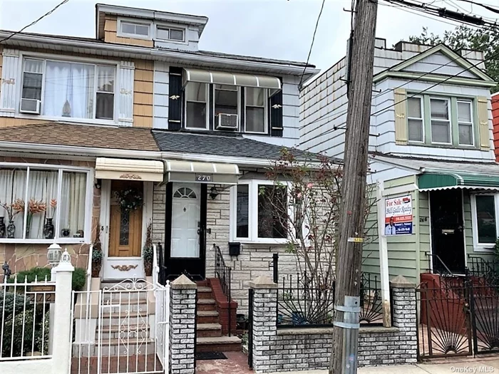 TUCKED AWAY ON ACUL-DE-SAC IN EAST FLATBUSH YOU WILL FIND THIS lovely 2 FAM, IFAMILY USE AS A ONE SEMI-DETACHED 3 bed rooms hardwood floors 2 full baths big basement , LARGE LIV. ROOM, LARGE FDR, , large encl patio/ DEN off the kitchen, BACK YARD.