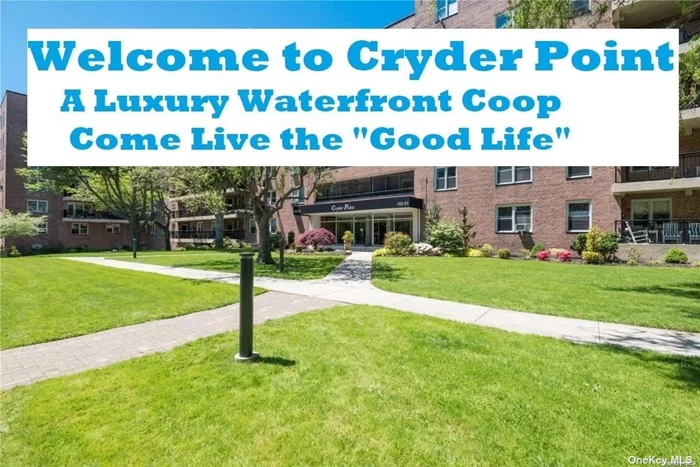 Welcome to Cryder Point- NE Queens Hidden Gem. Situated on acres of lush green waterfront property, this 24 hour doorman building has it all! Panoramic tranquil views await you when you enter in this palatial highly renovated 2 bedroom/1.5 bath. Decorators Delight with high end finishes throughout. With an abundance of closets and a &rsquo;SPLIT HVAC SYSTEM this unit is in a league of it&rsquo;s own! Enjoy the waterfront setting from your oversized Terrace and a top location with express bus to city (QM2)/flushing &(Q15)right outside your door. Conveniently located to shopping, restaurants and easy access to major highways. Fishing dock and promenade and a private play area for the residents and a short distance to parks add to the appeal of one of Queens most sough out cooperatives. The list goes on and on!!.Come see why so many are thrilled to call Cryder Point their home.
