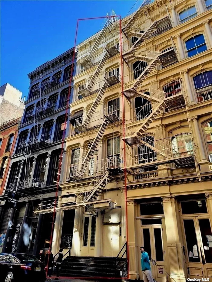 This is a rare opportunity to own a 9, 738ft cast-iron building in the heart of SoHo  66 Greene Street building was designed by the notable architect John B. Snook, completed in 1873.  This loft building features 4 loft residential units above 1 commercial space located in the middle of one of the most photographed cobblestone streets in SoHo.   Lot size: 22.58 x 100ft Building size: 22.58 x 92ft 2 loft units are tenants occupied and 2 other loft units and commercial space will be delivered vacant to new owners Unique opportunity! All-cash deal preferred