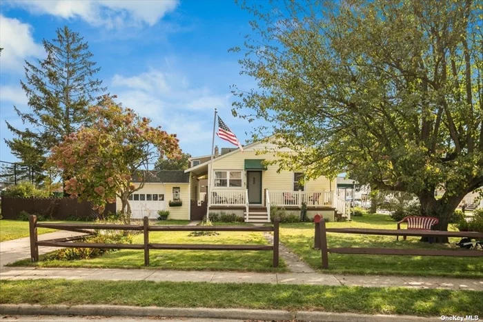 This Charming Home Greets You with Cathedral Ceilings in FDR Leading to Kitchen and Cozy Living Room with Wood Burning Fireplace- 2 Bedrooms and Full Bath on Main Level- Full Fished Basement with Outside Entrance and Full Bath - Oversized Garage Attached with a Breezeway- separate Entrance to Basement that is Fully Finished and Second Full Bath- Updated Electric-Roof-Burner Huge 8, 200 Square Foot Parklike Property- Trex Porch with Plenty of Room to Relax - Huge Private Yard - Close to Bethpage LIRR Station and the Lovely Hamlet of Bethpage with Shopping, Shops and Lots of Eateries. Plenty of Room to Grow in This Charmer in any Direction - Perfect for the Downsizer or First Time Home Buyer!