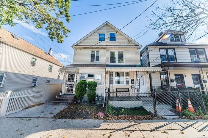 Semi-detached 2 family house in Bayside. Newly renovated with separate electric and gas meters. 1 floor layout, 3 bedrooms, eat in kitchen, L/D room combo, full bath. 2nd floor duplex, 4 bedrooms, eat in kitchen, L/D room combo, 1.5 baths.Finished attic and basement. Close to Northern Blvd, LIRR station, and restaurants. 26 School district.