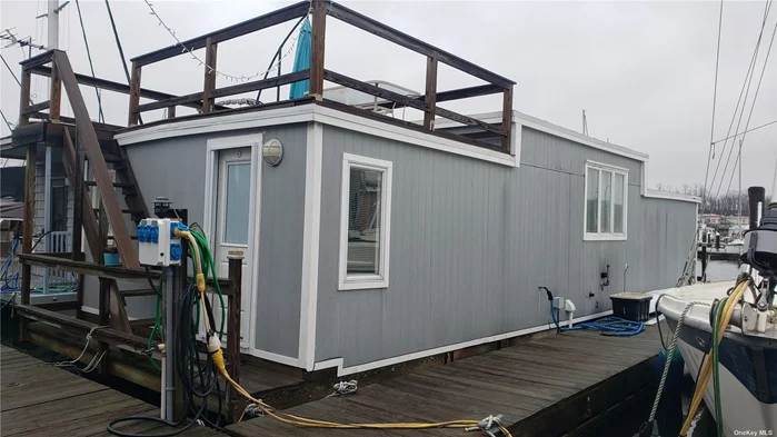 One of a kind Houseboat (refurbished 2016) features one bedroom, full bath, L/R, E/I/K with dining area, plenty of storage space, and an upper deck for entertainment. Furniture and other items (2 A/C units in &rsquo;as is&rsquo; condition) are offered to be left. The houseboat is available for immediate occupancy!! The current slip fee is $1, 000/month. Cash transaction only!!