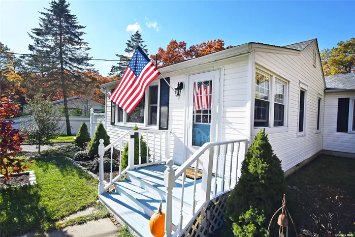Beautiful 2 Bedroom 1 Bath Home With New Kitchen Granite Counter Tops, Stainless Steel Appliances, New Rug In Living Room, New Floor In Bathroom, Basement With Inside/Outside Entrance, Pull Down Stairs To Attic, All THis On .36 Acre Lot In Brookhave Township No Peconic Tax Riverhead School District.