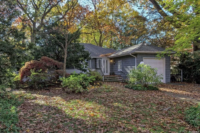 Ideally located on upper Orchard Farm Road, this 3 BR, 2 BA ranch style home sits on a lovely .25 acres and boasts generous primary suite with large bath and private entrance to deck, EIK, and large L-shaped living dining area with walls of windows. There is also a full unfinished basement, with outside entrance to yard, that has tons of potential! Full house generator, CAC, all gas. This is a great opportunity to get into Port Washington with many opportunities to update or expand!