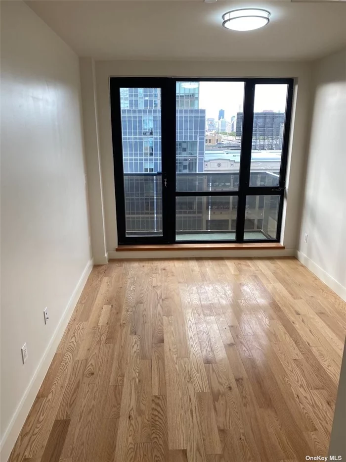 New 1 bedroom apartment with 1 full bathroom, living room and kitchen with balcony.Gym in the building, and washer in the apartment.New construction.Close to the Shopping mall, restaurants, supermarkets & subway stations