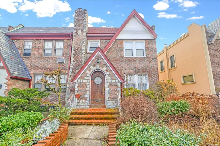 Gorgeous semi attached brick townhouse for sale in beautiful Rego Park neighborhood! New owners will love the tudor-style exterior with large living room, formal dining room, eat in kitchen and half bath on first floor. Three large bedrooms on second floor with full bathroom and terrace! Spacious finished basement with open recreational area, boiler room and bathroom. Two car garage in back. Wide 28x100 lot & 20x33 building size! Perfect opportunity to renovate according to your own taste and style! Home located close to shops on Woodhaven Blvd. & Metropolitan ave. and Trader Joe&rsquo;s shopping center! RE Taxes only $6, 867 (approx.)!